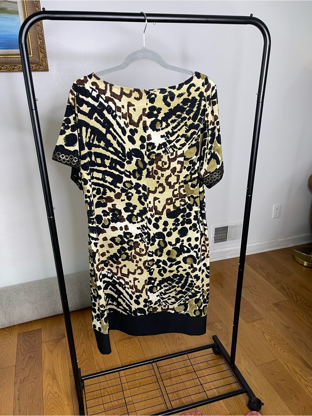 Tiana B. Animal Print Midi Dress in Black and Tan